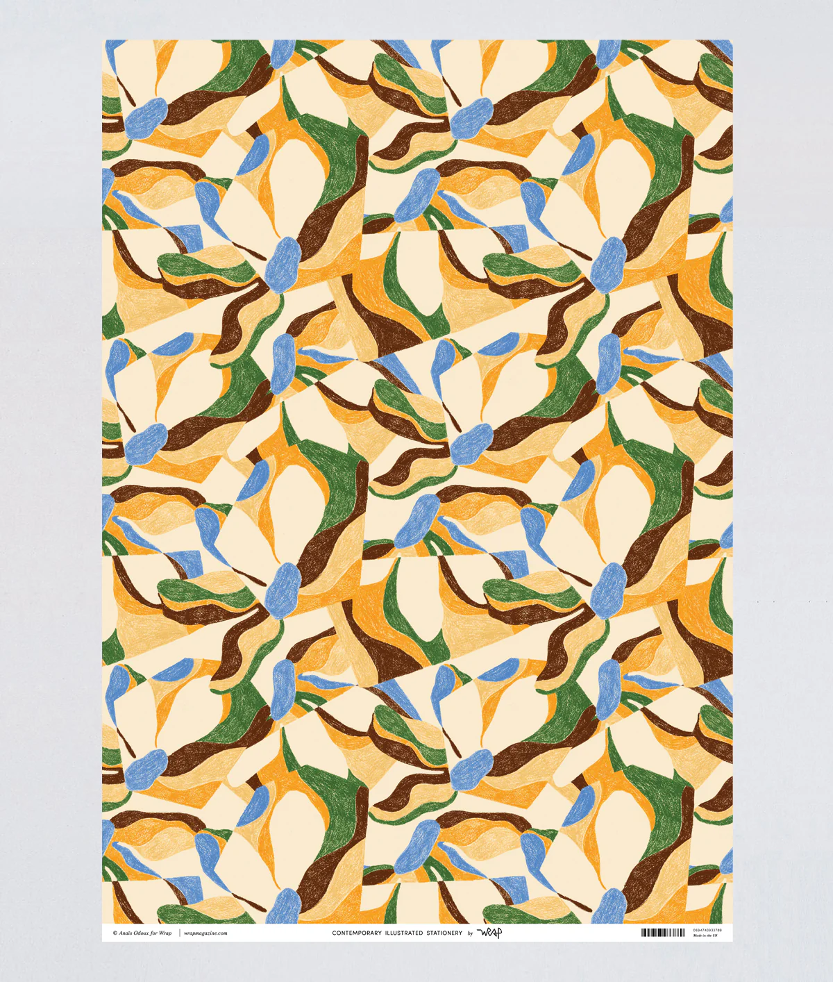 Floral Motif Yellow Wrapping Paper - Image 2