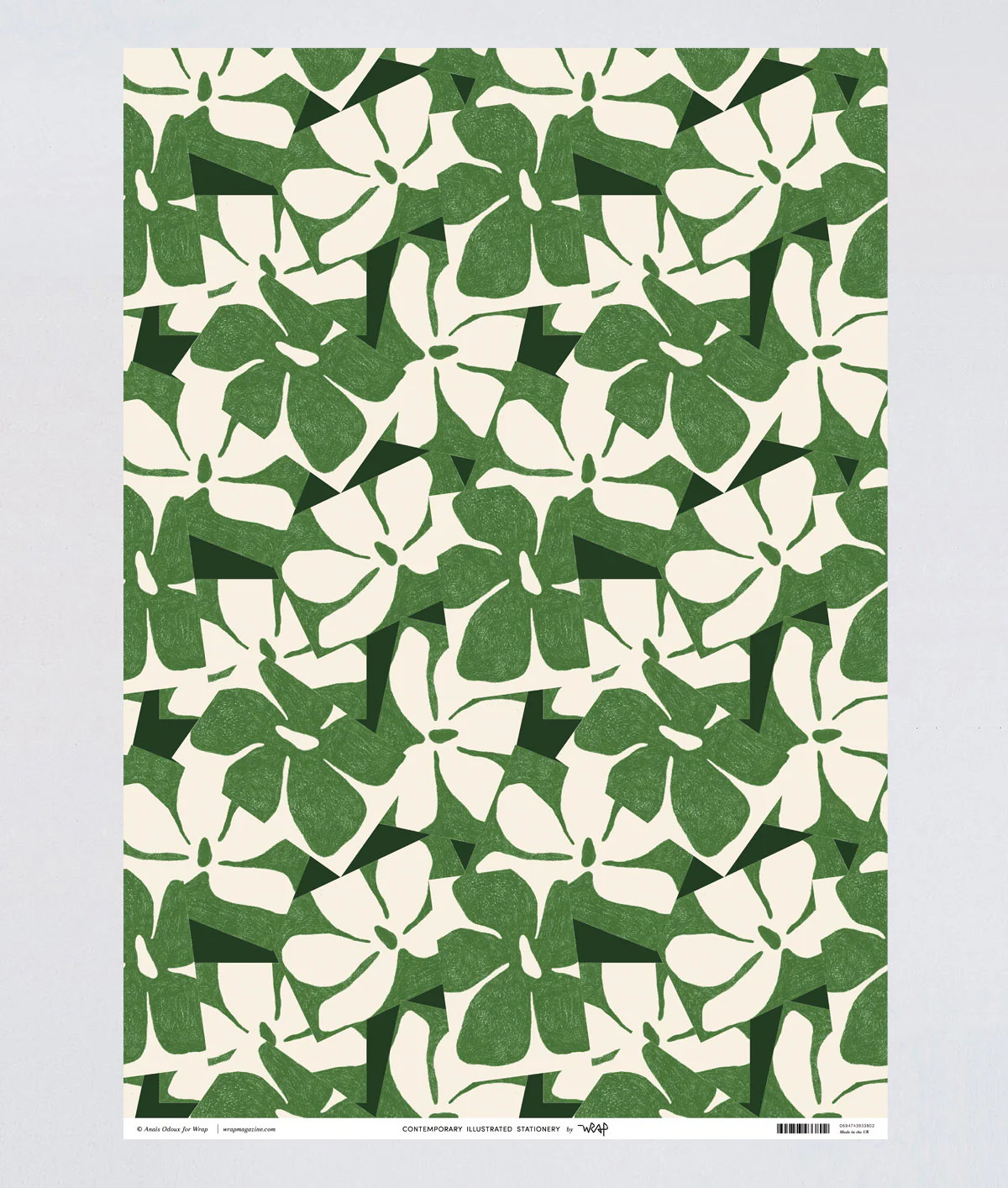 Floral Motif Green Wrapping Paper - Image 2