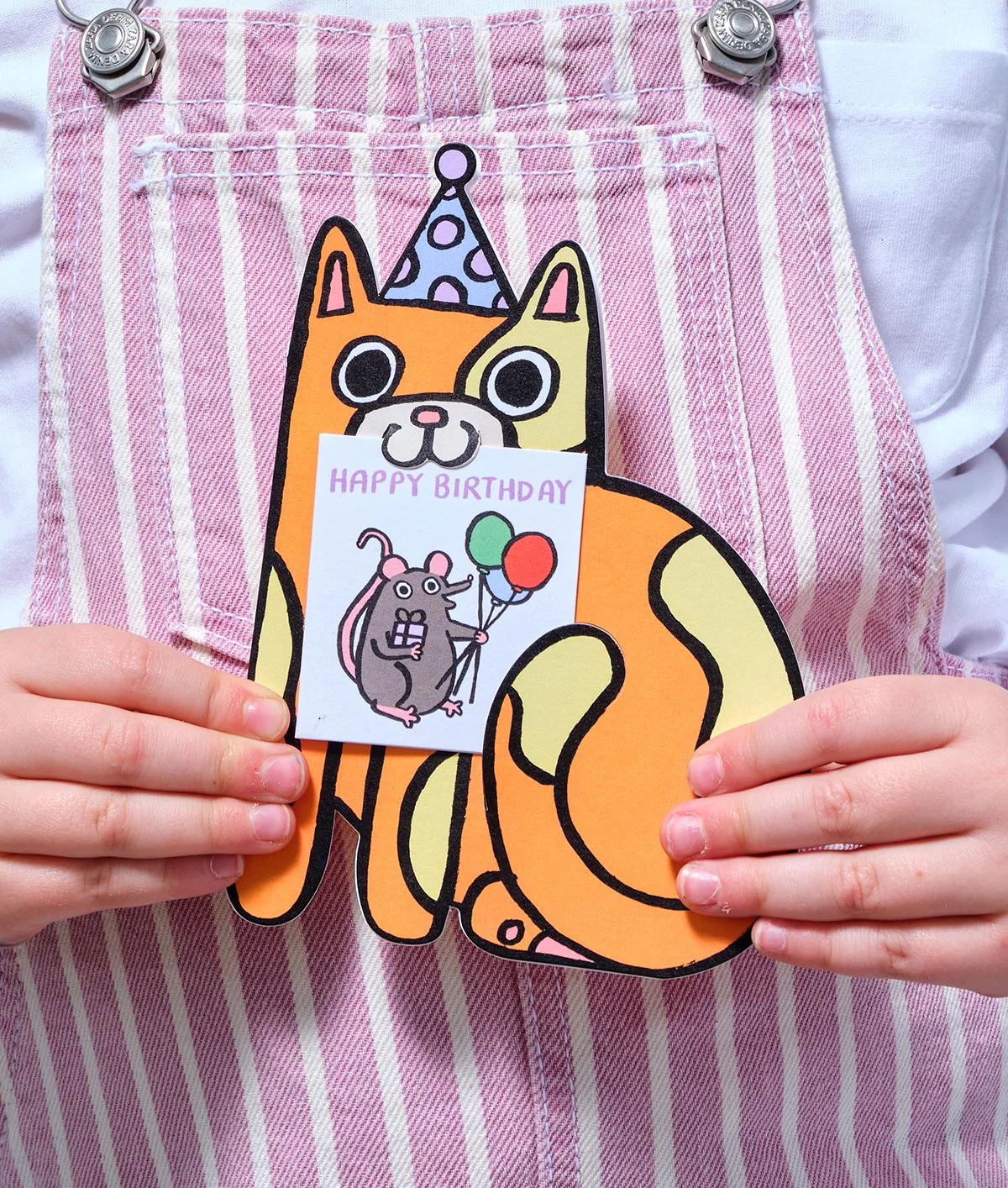 Cat With Mini Card Kids Birthday Card