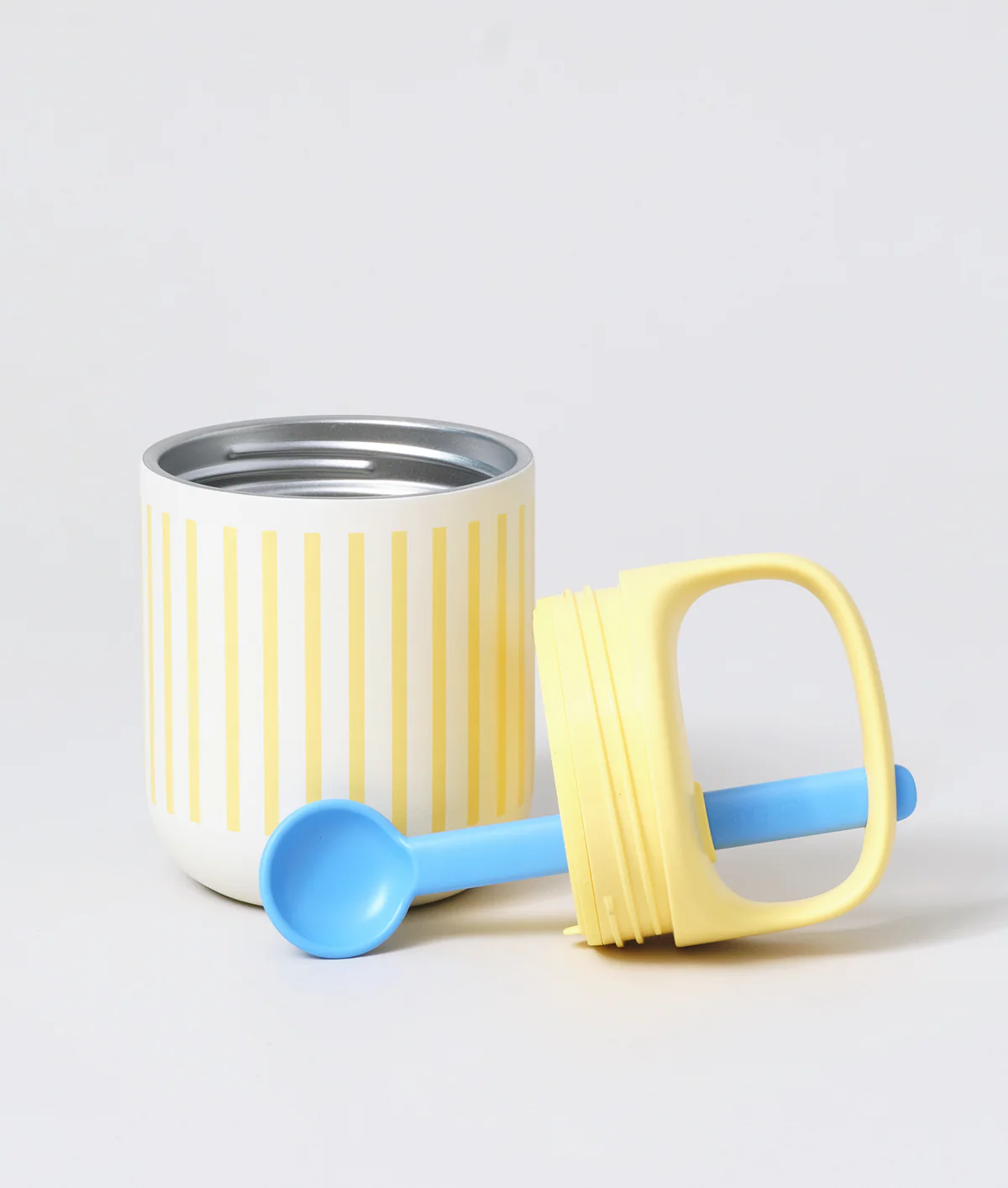 Chako Lab Bao Bao Insulated Cup White/Yellow Stripe - Image 3