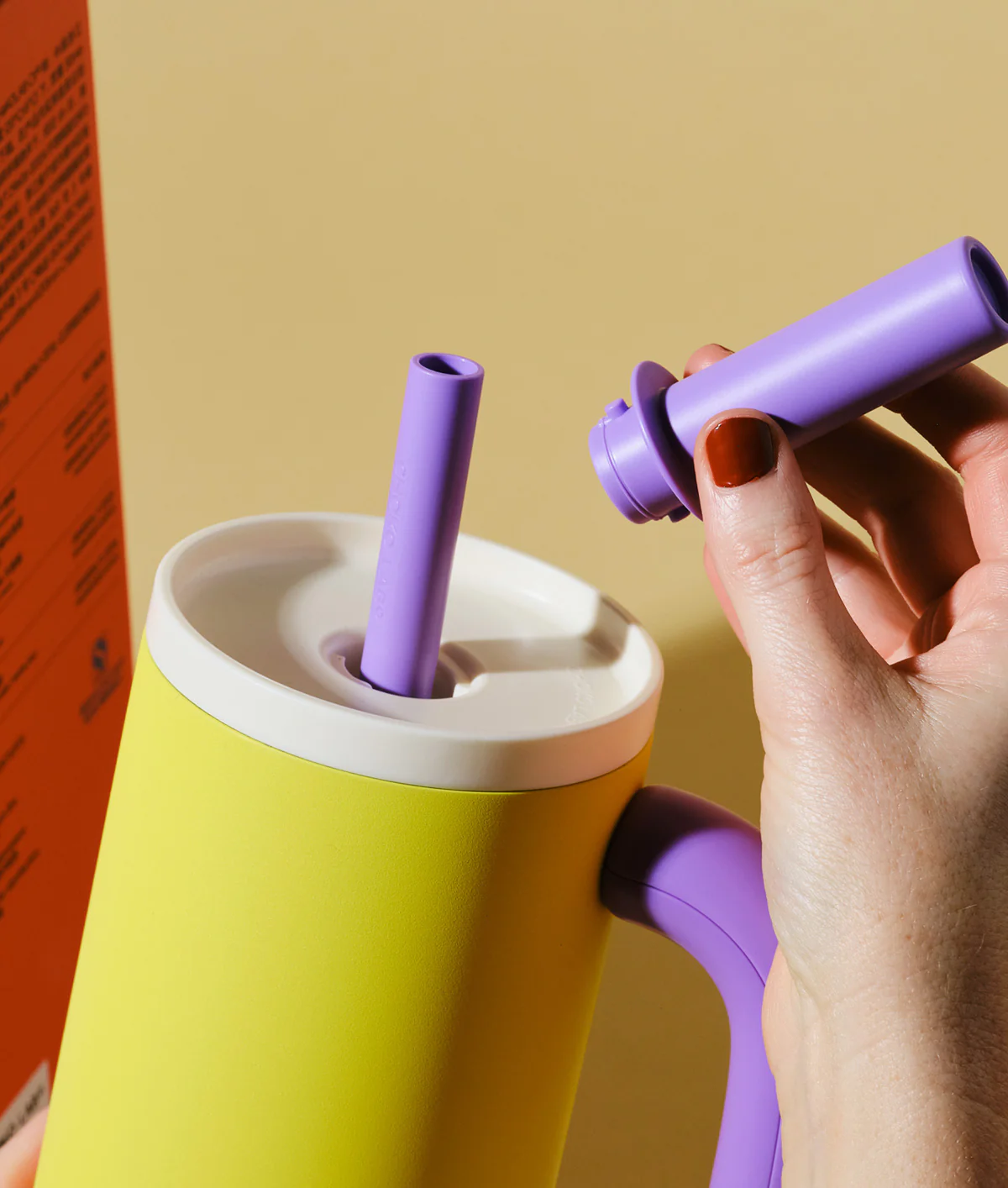 Chako Lab Bawang Insulated Ceramic Coated Drinking Tumbler Yellow/Purple - Image 4