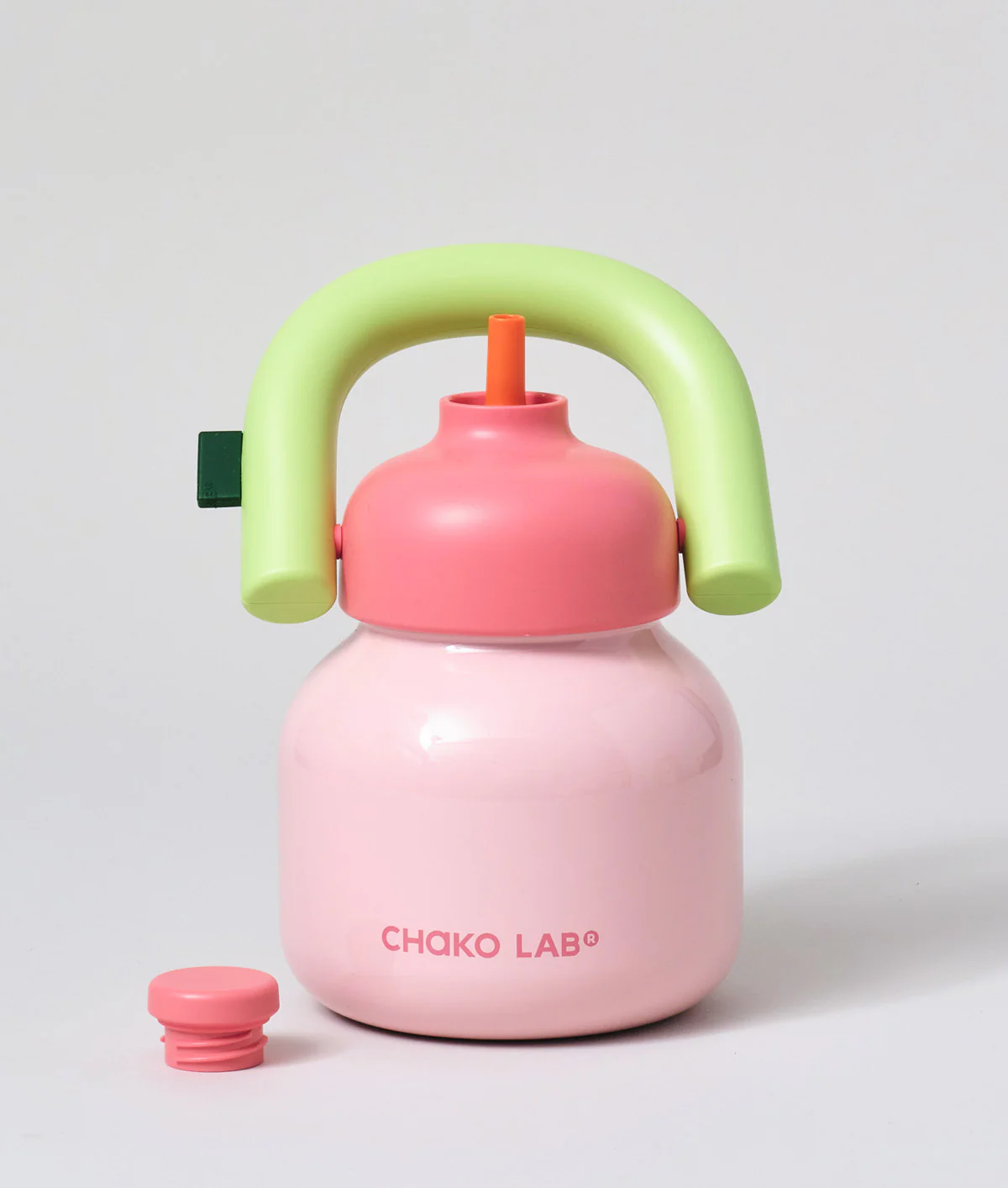 Chako Lab LinLin Insulated Water Bottle Pale Pink/Green - Image 3