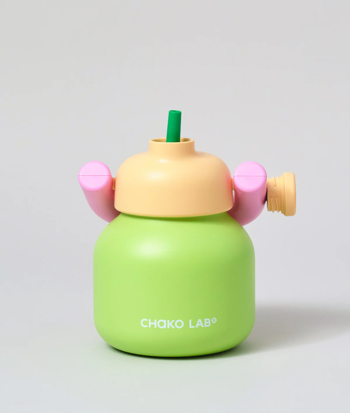 Chako Lab LinLin Insulated Water Bottle Green/Pale Orange - Image 3