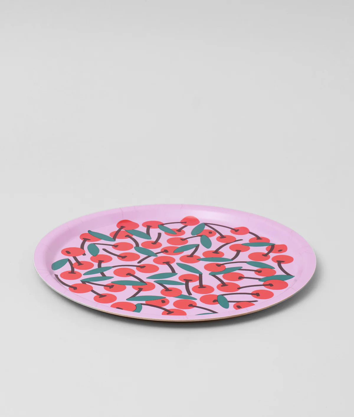 Cherries Pink Small Round Serving Tray - Image 3