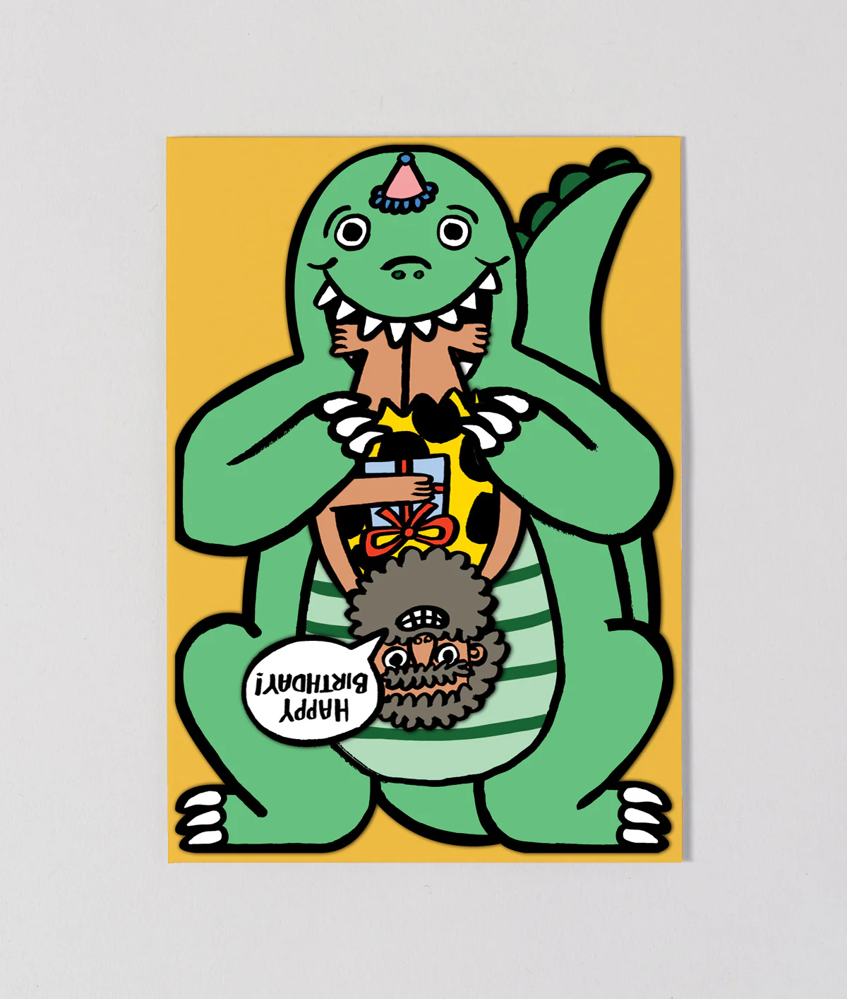 Dinosaur With Mini Card Kids Birthday Card - Image 2