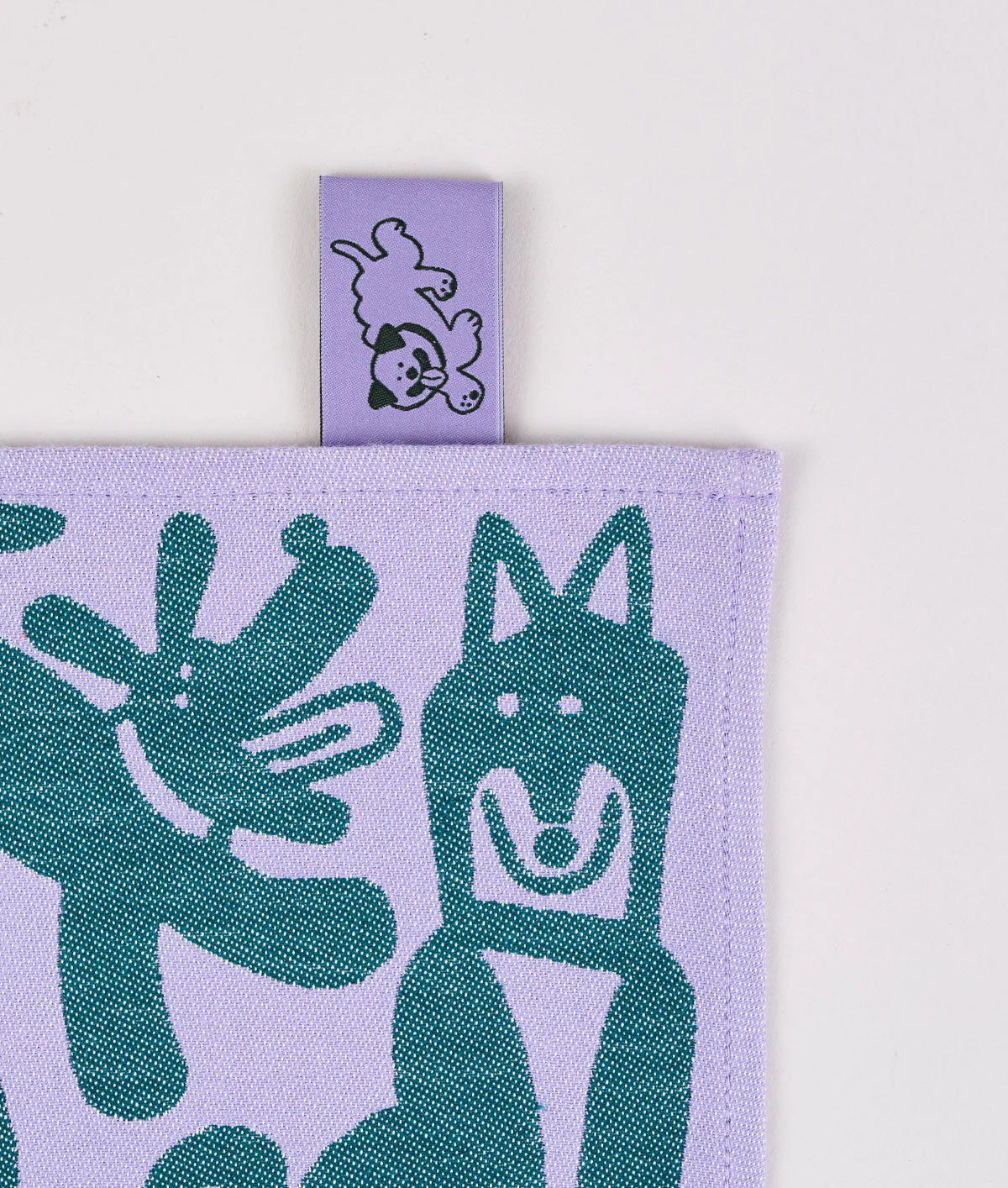 Dogs Day Out Lilac/Green Cotton Tea Towel - Image 5