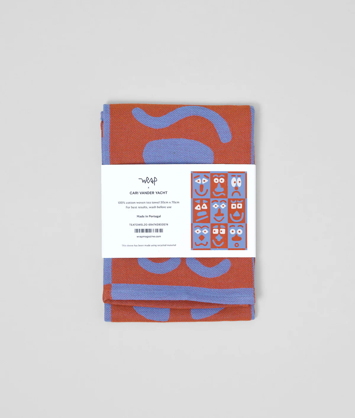 Making Faces Blue/Brown Tea Towel - Image 7
