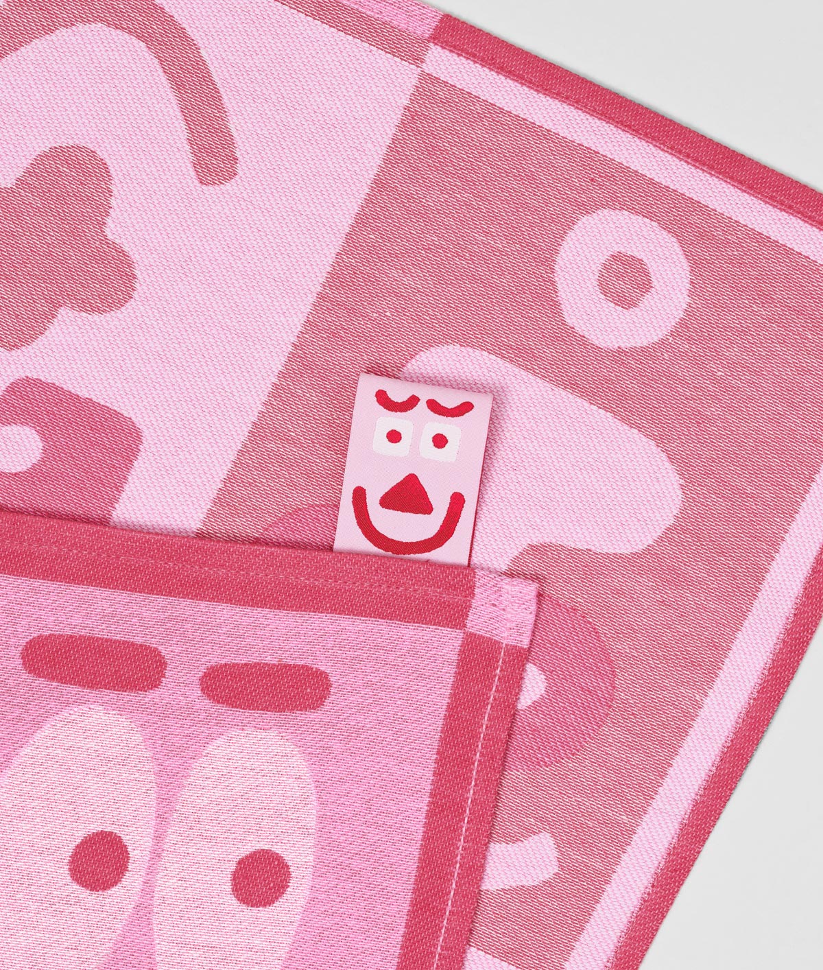 Making Faces Pink/Maroon Tea Towel - Image 7