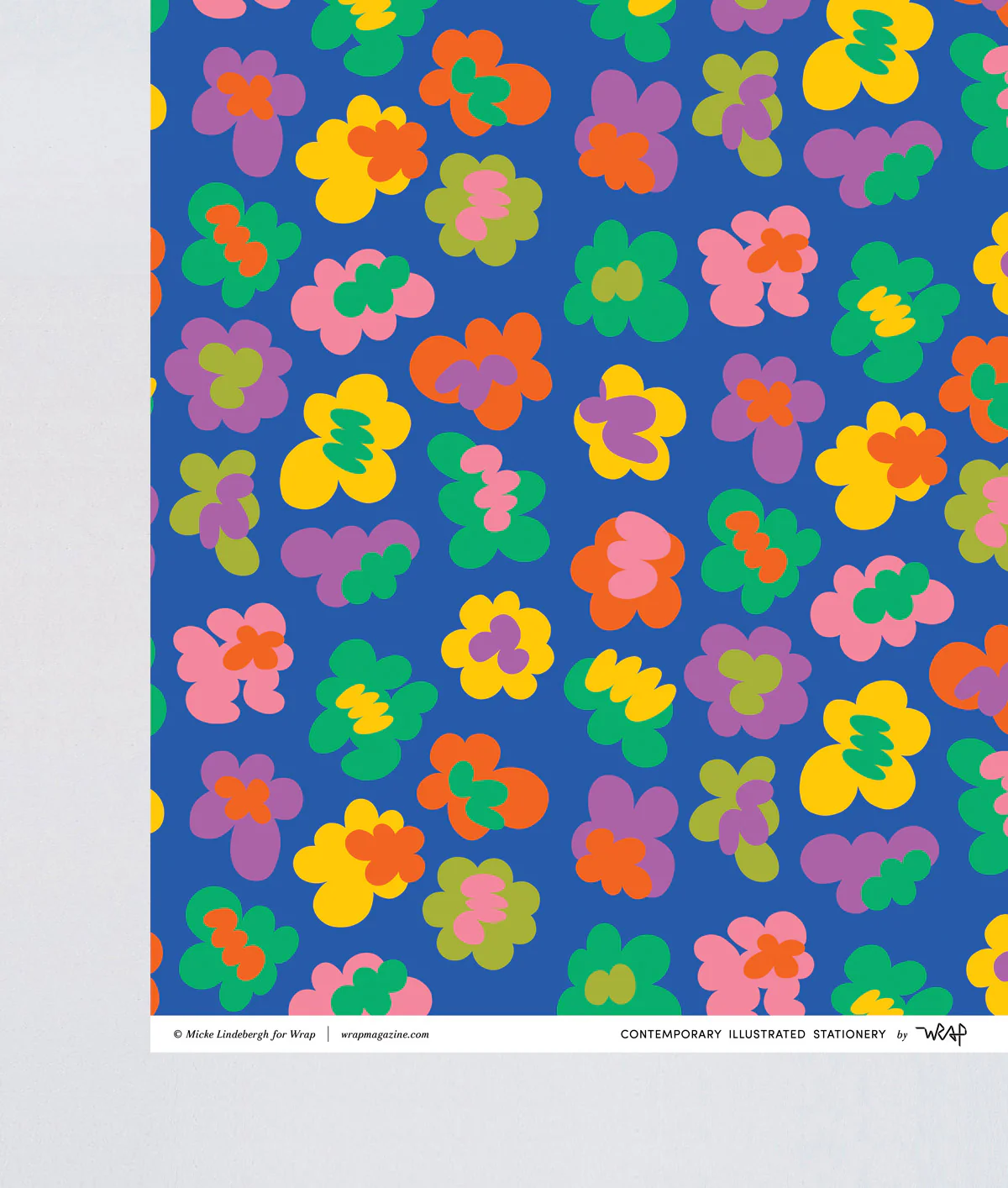 Flower Burst Blue Wrapping Paper - Image 4