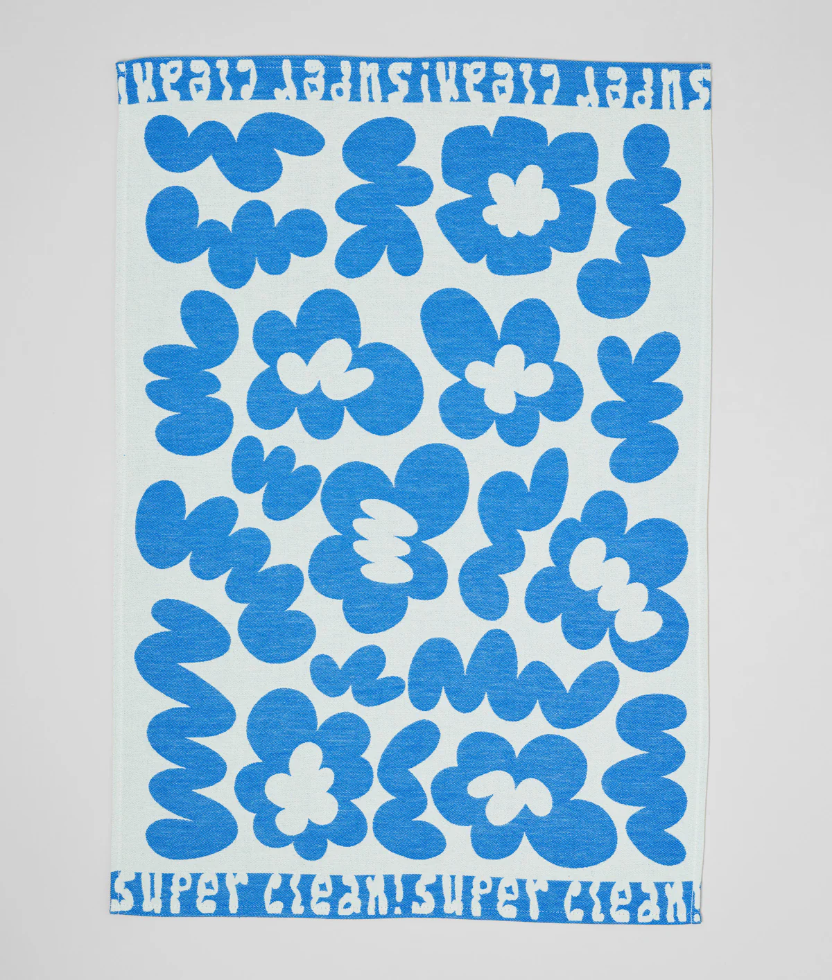 Super Clean Flowers Blue/Natural Tea Towel - Image 5