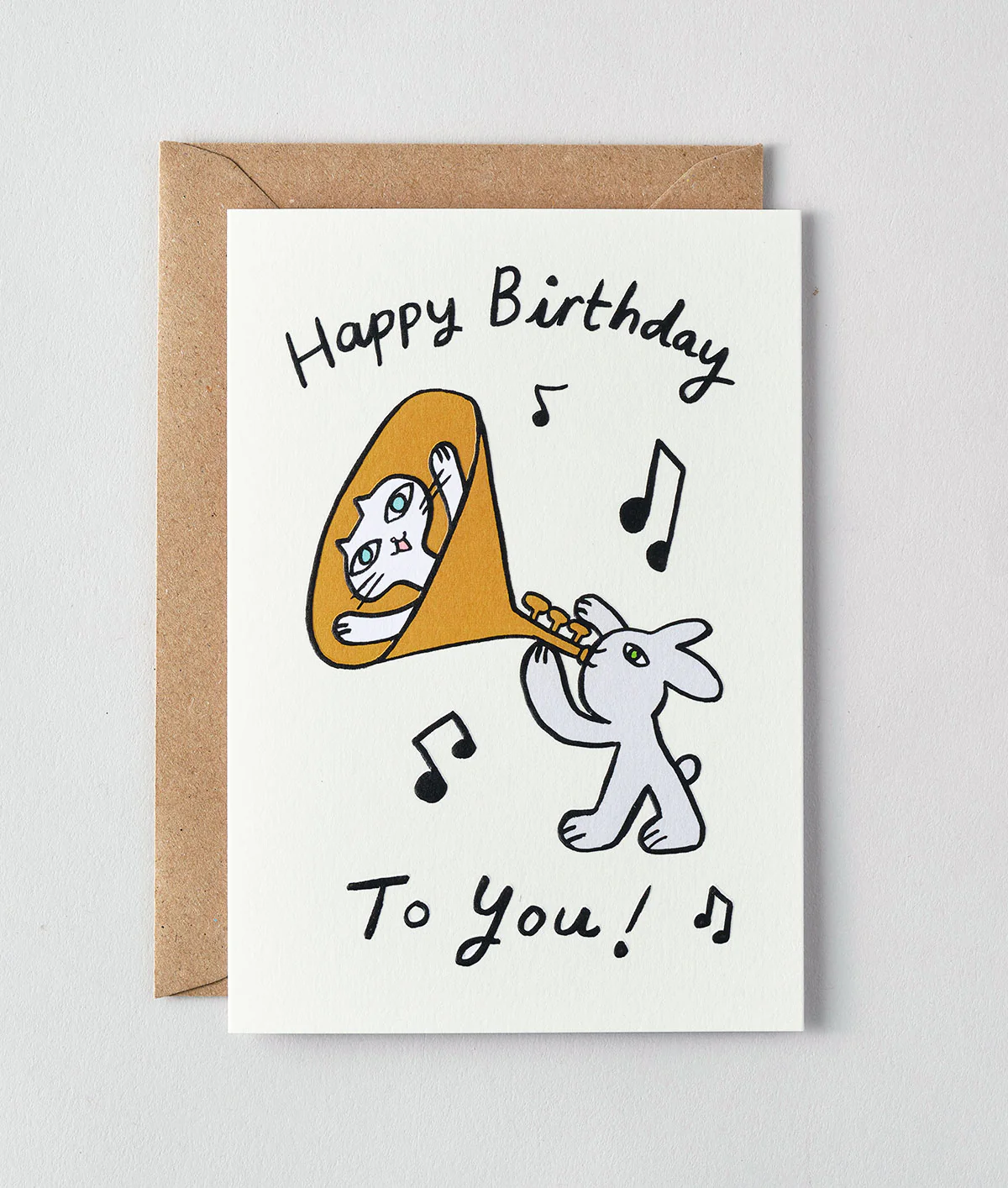 Happy Birthday Cat Trumpet