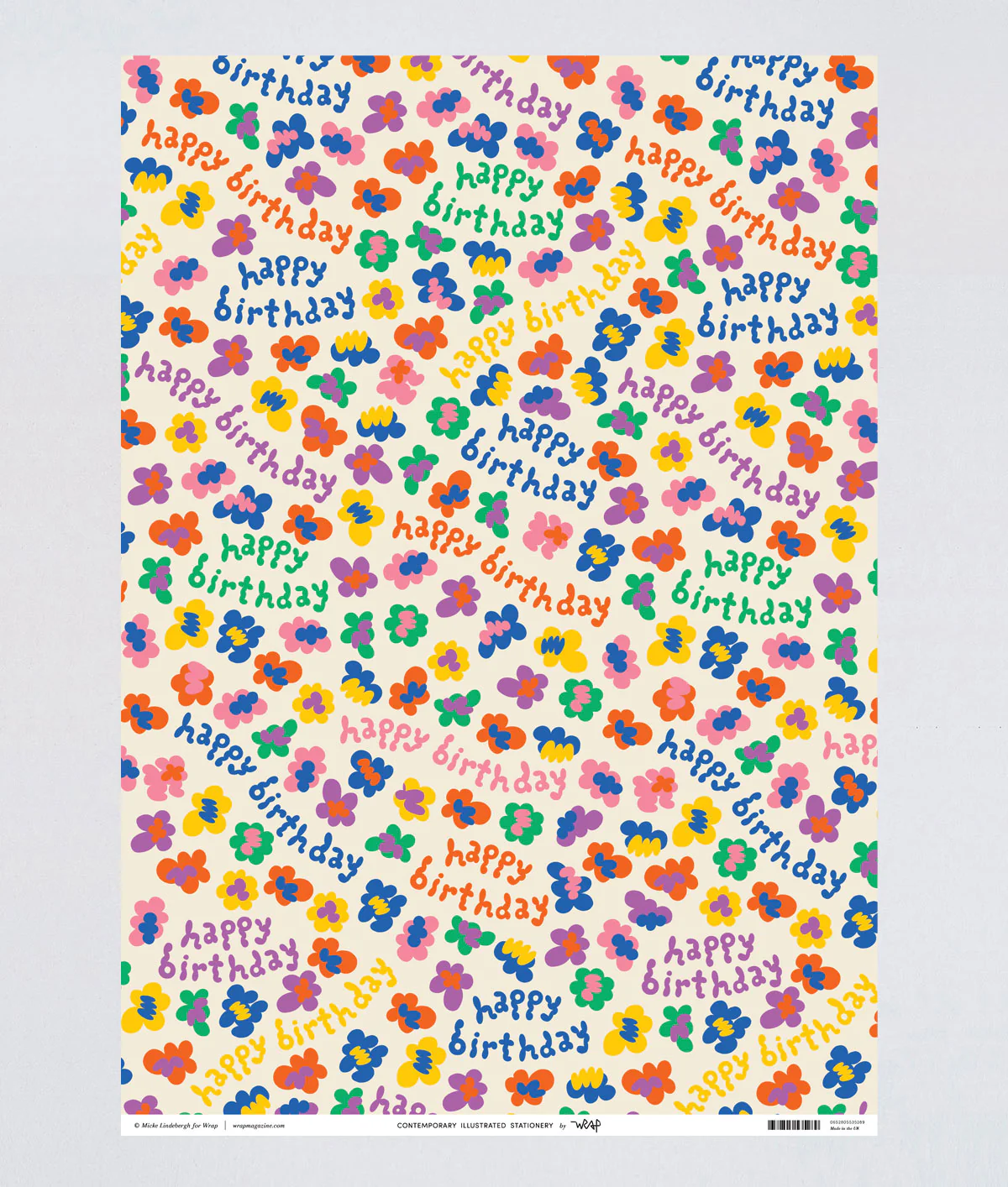 Happy Birthday Flower Burst Wrapping Paper - Image 3