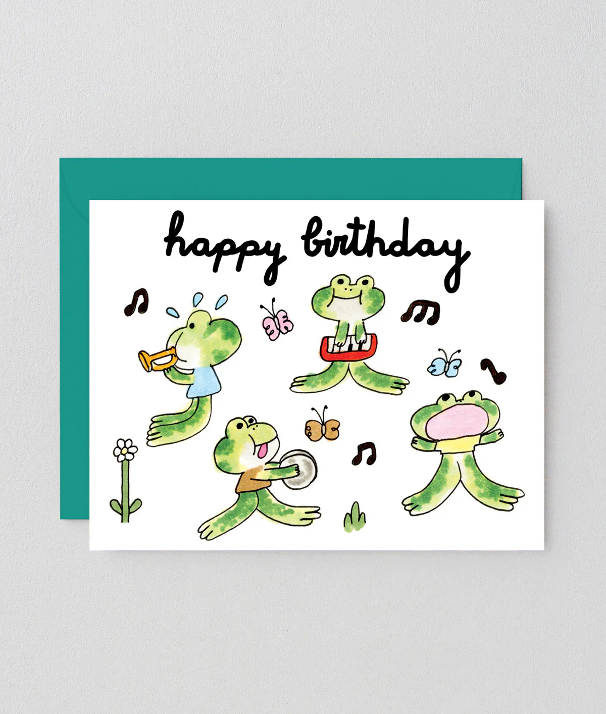 Happy Birthday Frog Band Kids Birthday Card