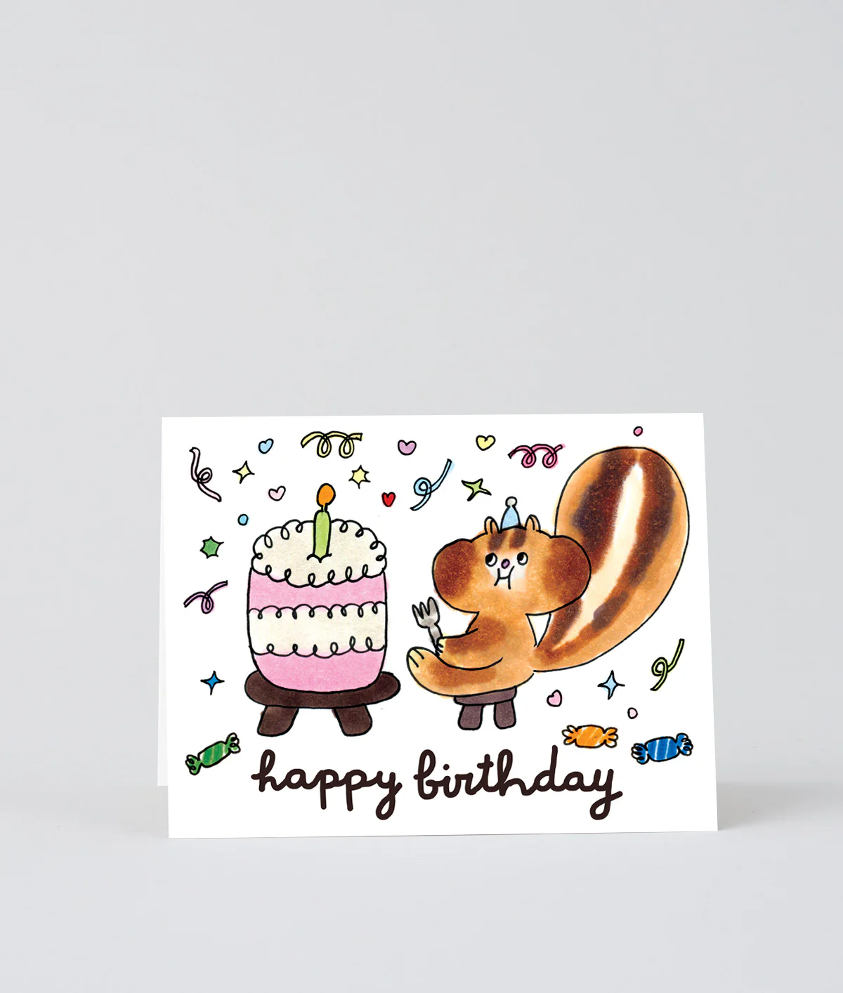 Squirrel & Cake Kids Birthday Card - Image 2