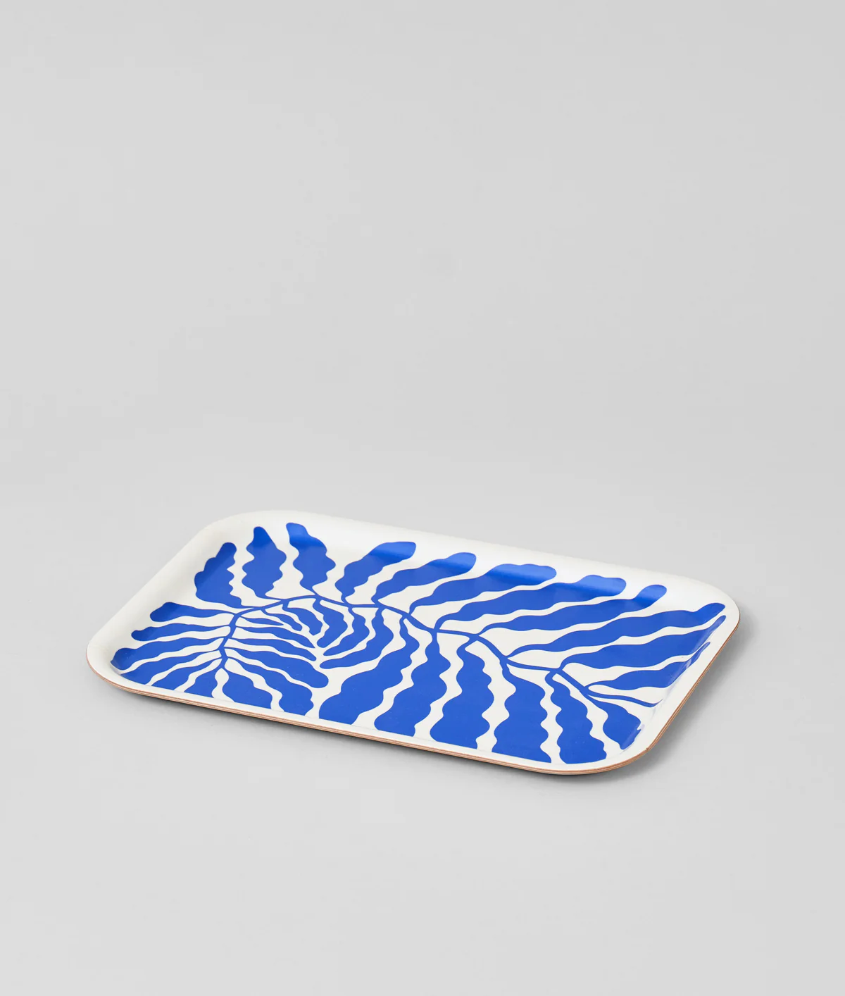 Leaves Deep Blue Small Rectangle Serving Tray - Image 2
