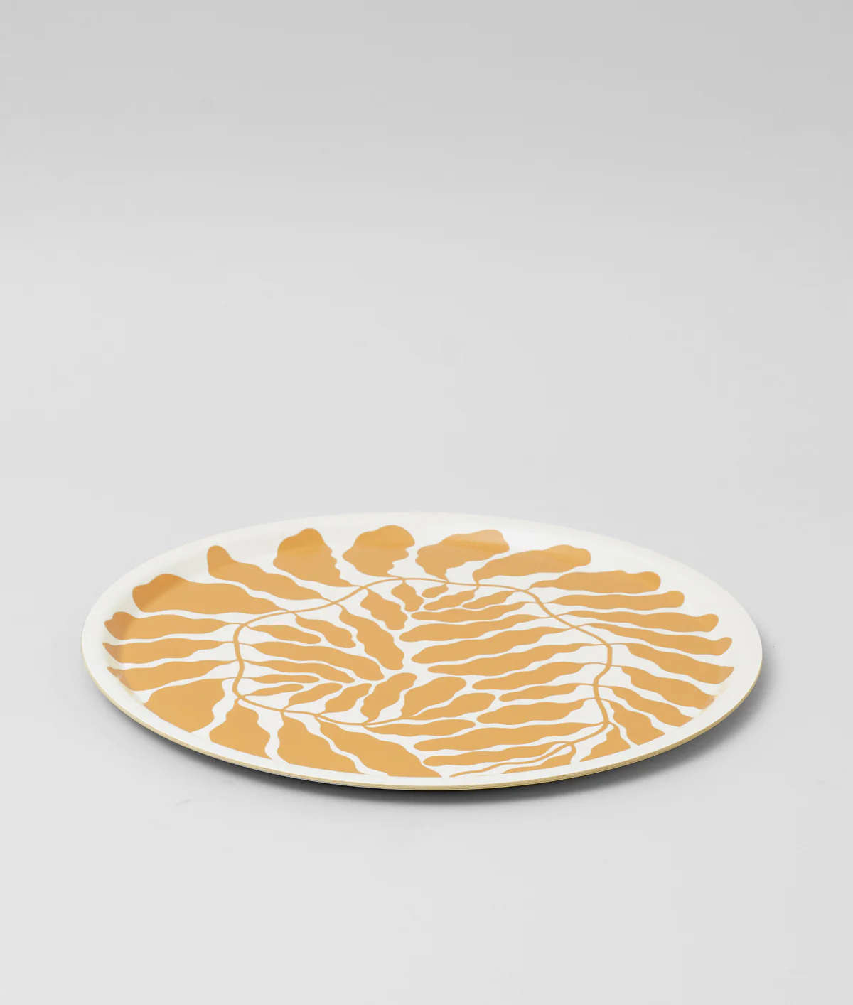 Leaves Yellow Round Serving Tray - Image 3