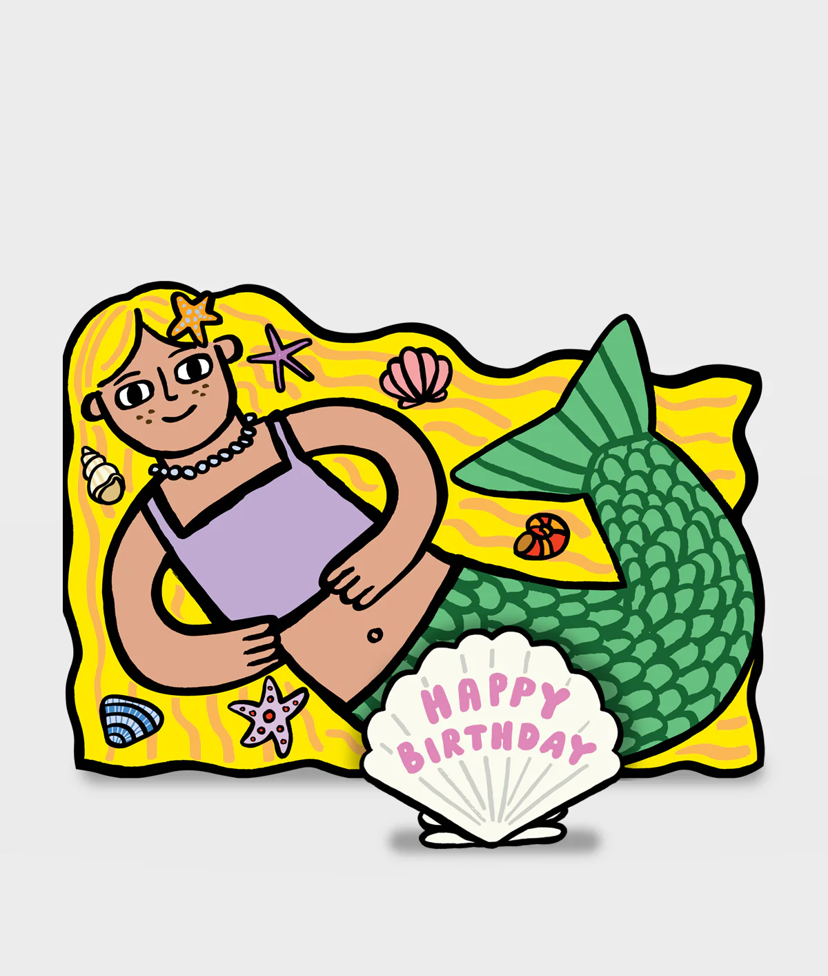 Mermaid With Mini Card Kids Birthday Card