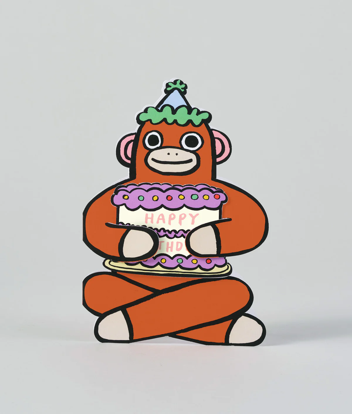 Monkey With Mini Card Kids Birthday Card