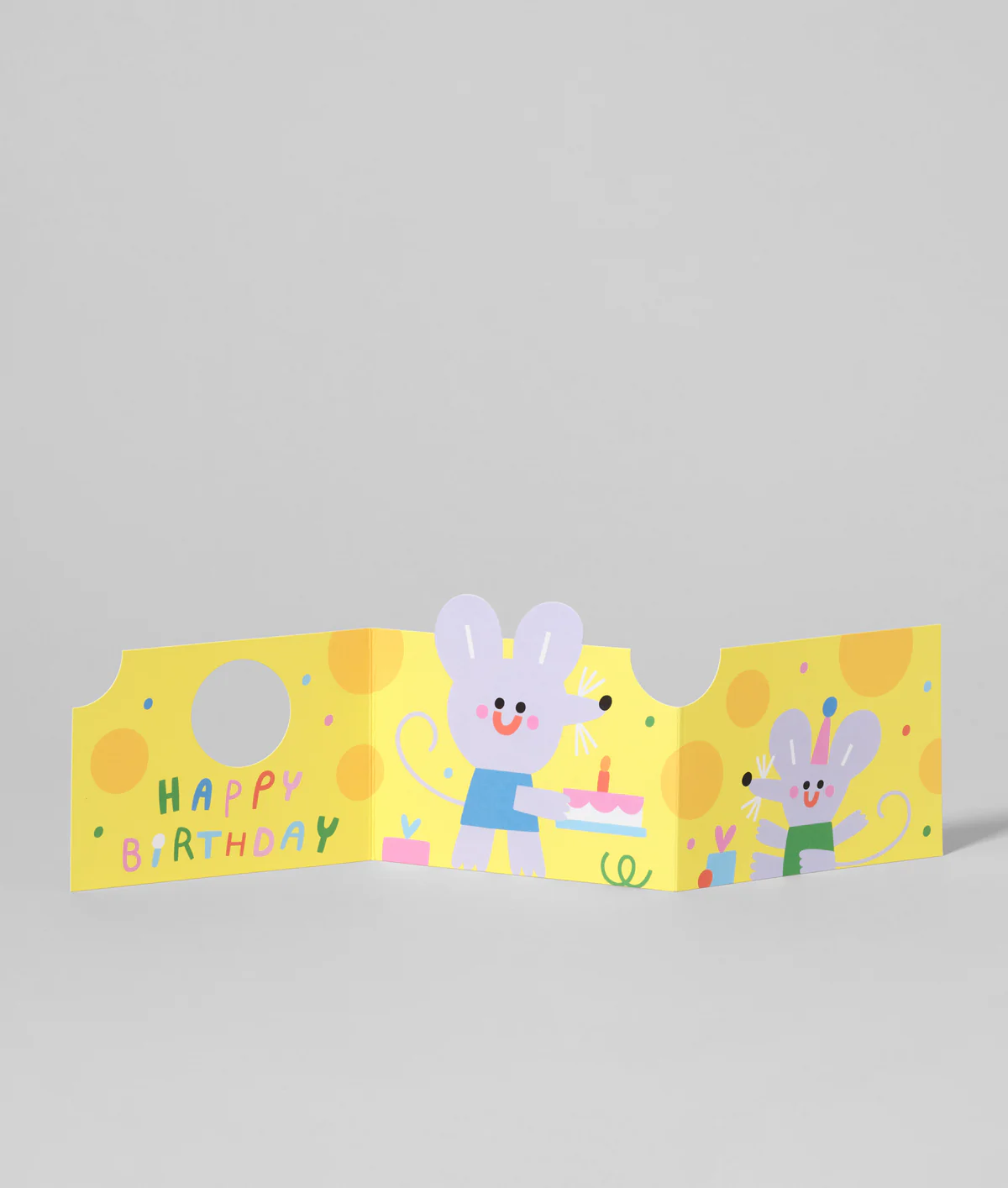 Mouse In Cheese Kids Fold Out Birthday Card - Image 3