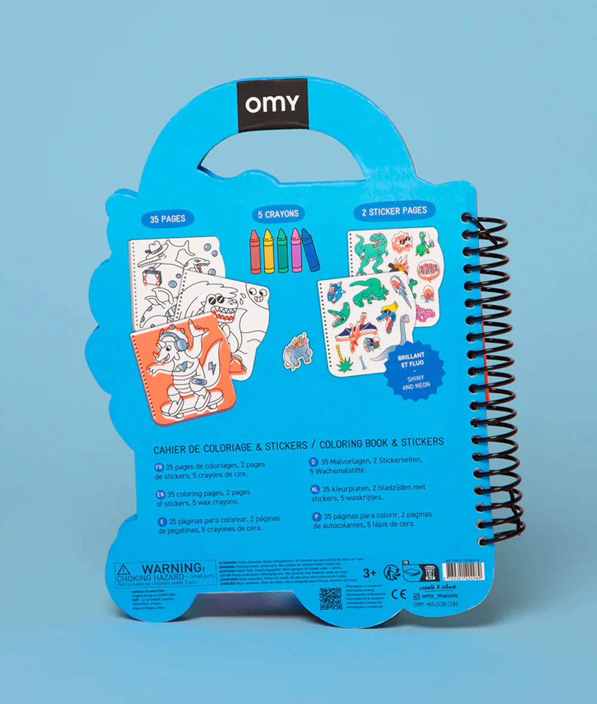 OMY Super Colouring & Sticker Book - Dino - Image 5