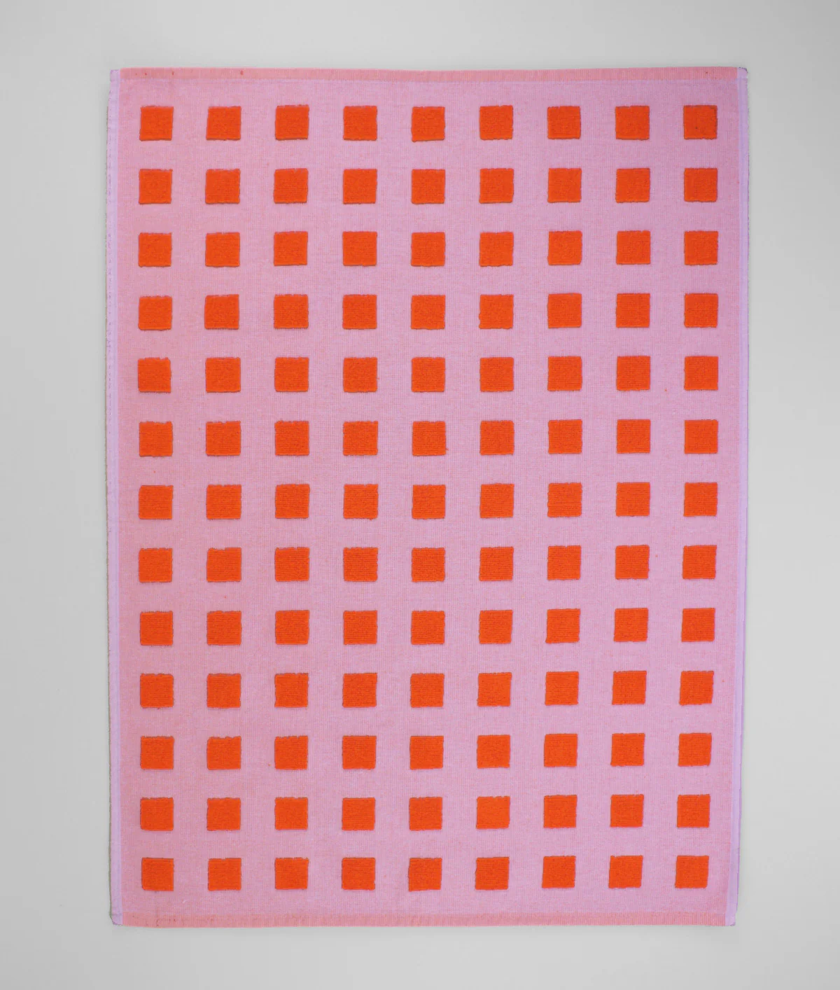 Squares Lilac/Warm Red Cotton Tea Towel - Image 5