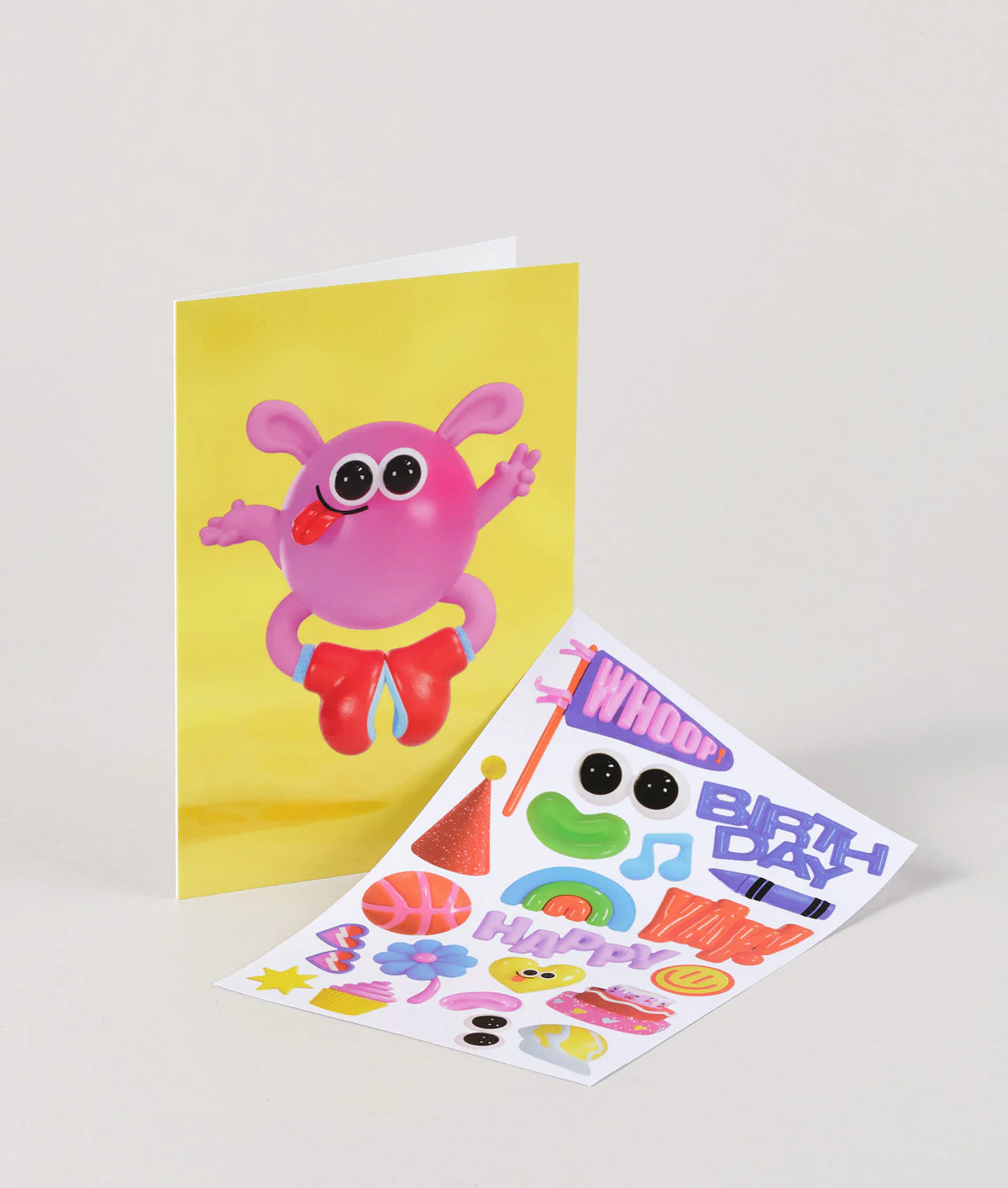Pinky Birthday Kids Sticker Card - Image 3