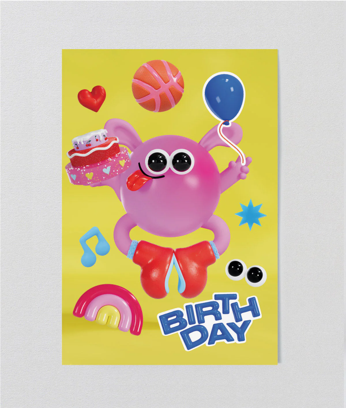 Pinky Birthday Kids Sticker Card - Image 5