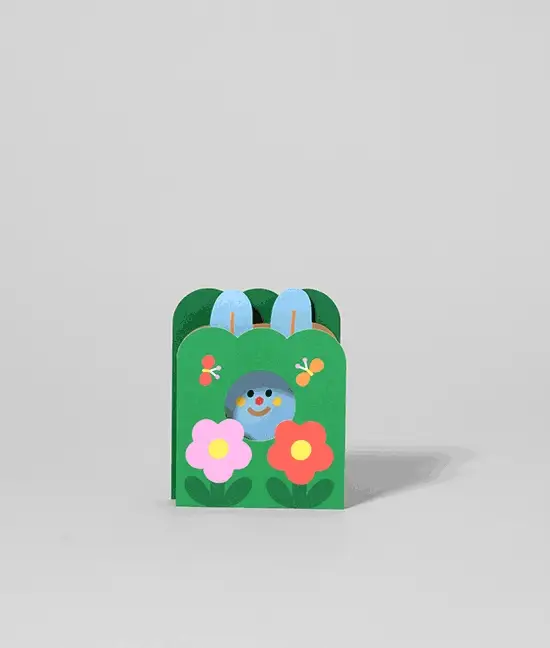 Rabbit In Burrow Kids Fold Out Birthday Card - Image 2