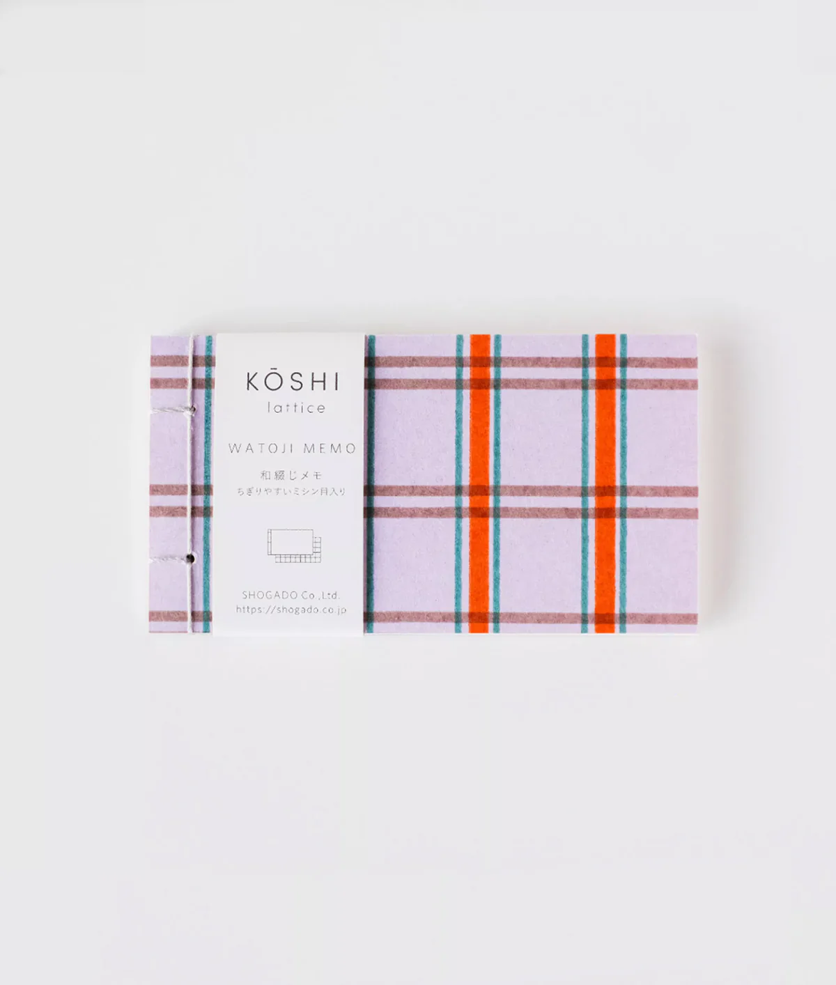 SHOGADO Koshi Mini Memo Pad Lilac and Orange Grid