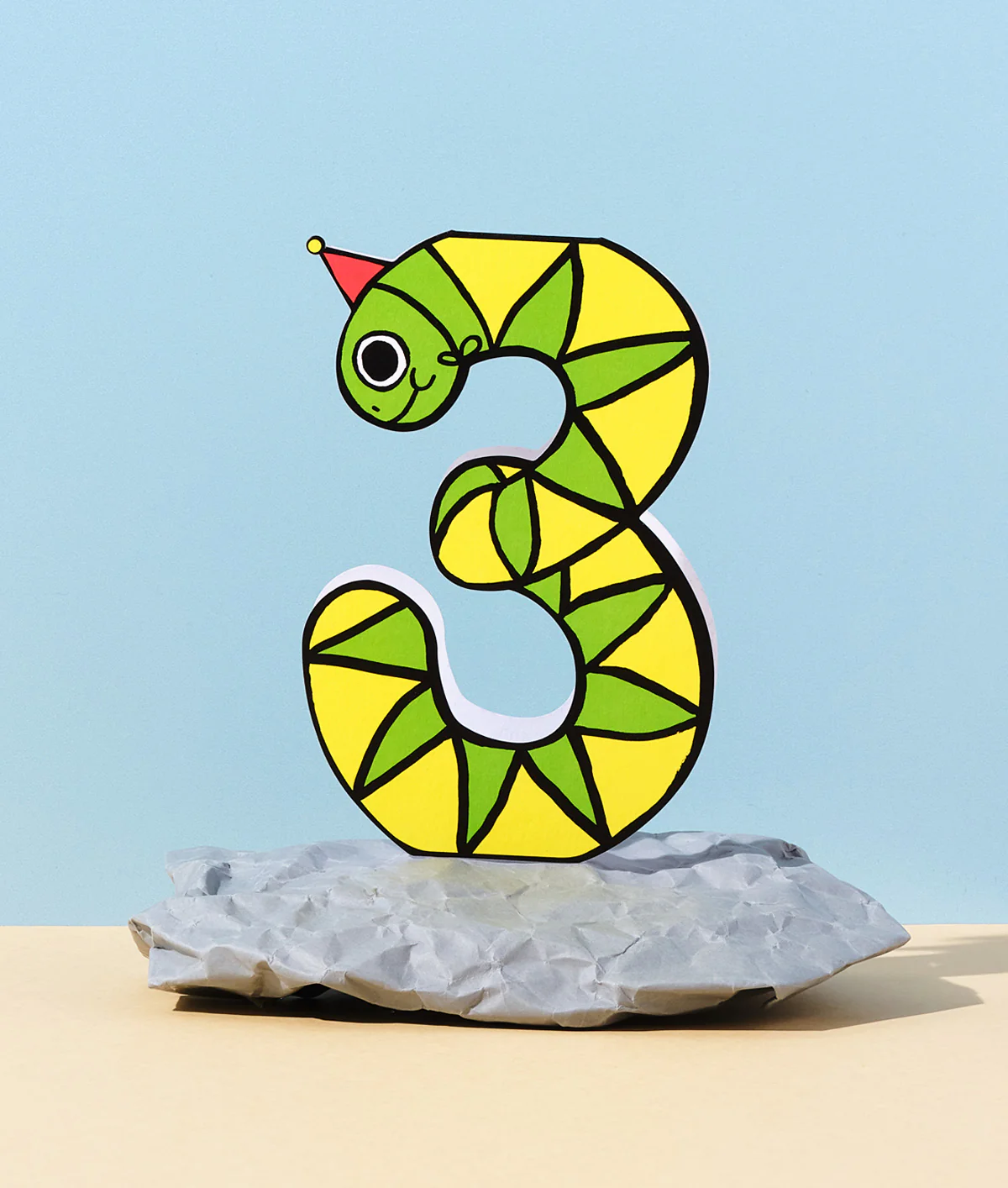 Snake 3rd Birthday Kids Age Card