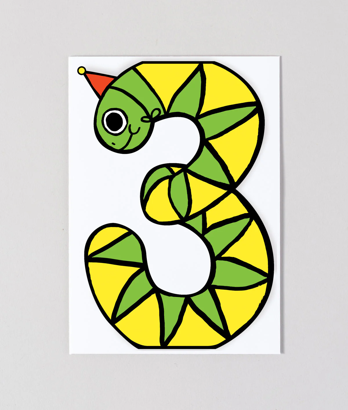 Snake 3rd Birthday Kids Age Card - Image 2