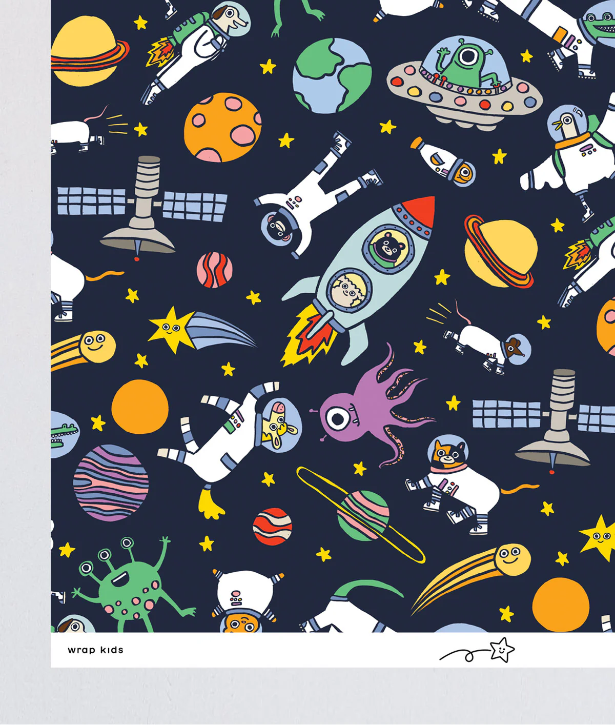 Space Kids Wrapping Paper - Image 4
