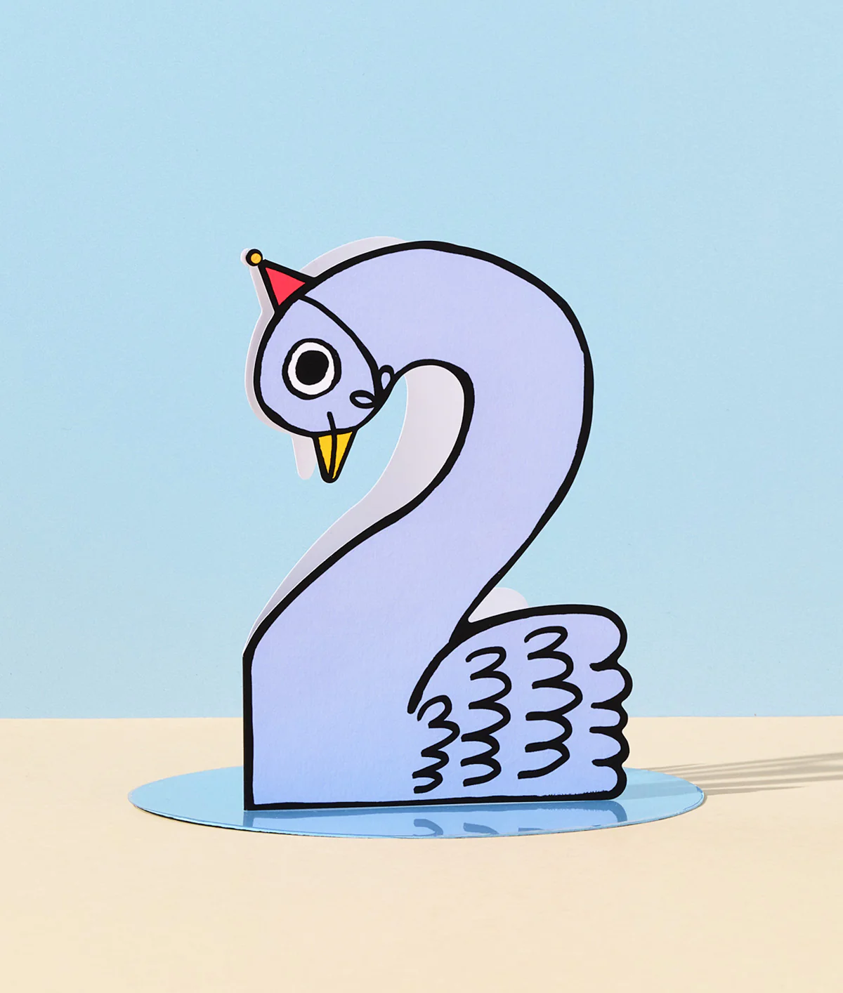 Swan 2nd Birthday Kids Age Card