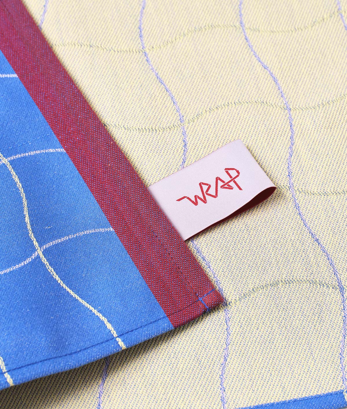 Wave Grid Blue Cotton Tea Towel - Image 6
