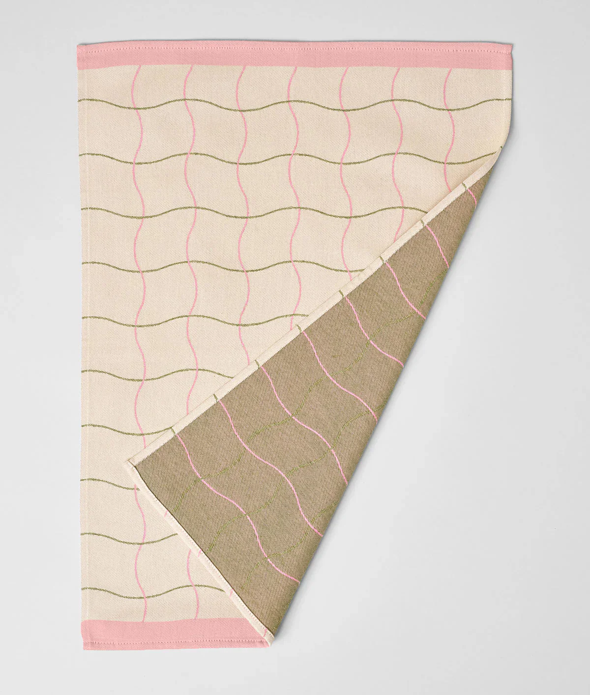 Wave Grid Natural Cotton Tea Towel - Image 5